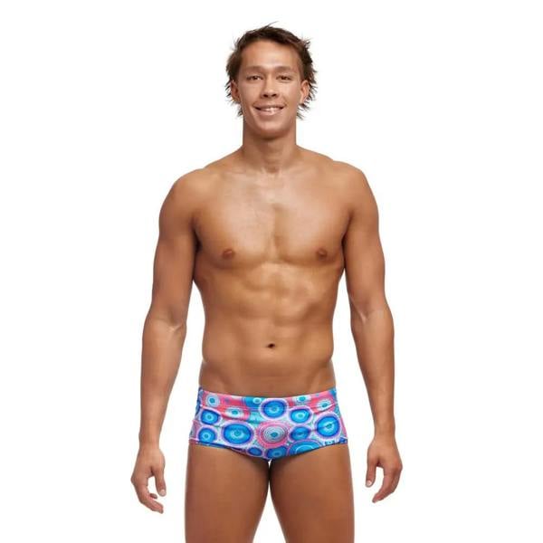 Funky Trunks Bundjalung Blue Sidewinder Trunks in eco C-Infinity fabric