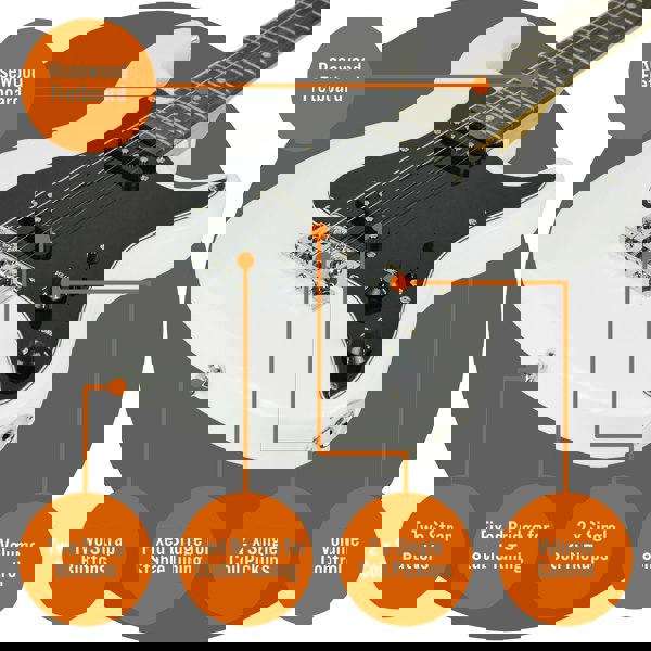 3rd Avenue 3/4 Size Electric Guitar Pack with Amp#Colour_White