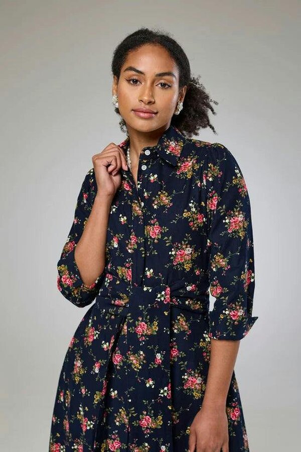 Lioness by TF Navy Flora Cord Long Sleeve Dress