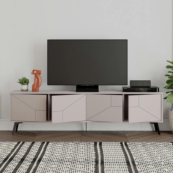 Decortie Dune Modern TV Unit Multimedia Centre with Storage Stylish TV Cabinet 65"