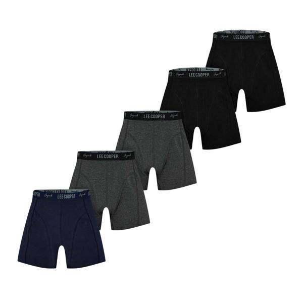 Lee Cooper Mens Cooper Essential Boxer Shorts (Pack of 5) - Core Black - 