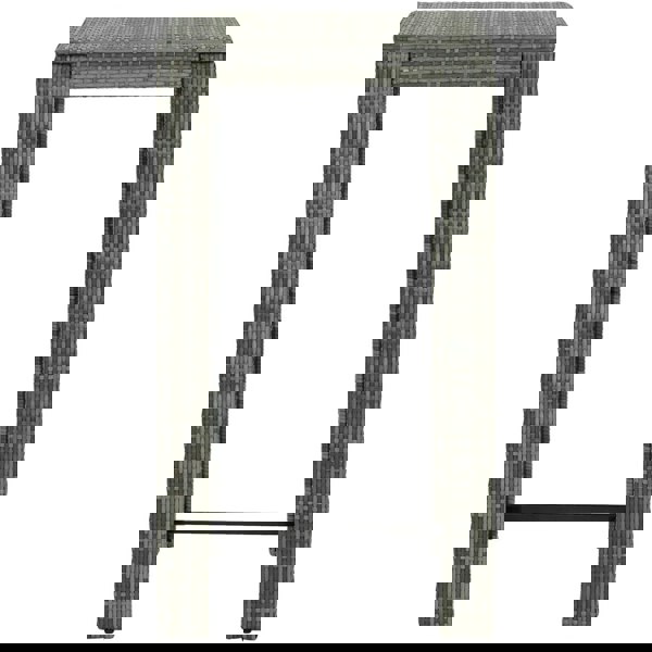 Berkfield Garden Bar Table Grey 60.5x60.5x110.5 cm Poly Rattan