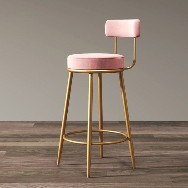 Gregary Bar Stool, Velvet, Gold Leg-Ritconcept-Rit Concept