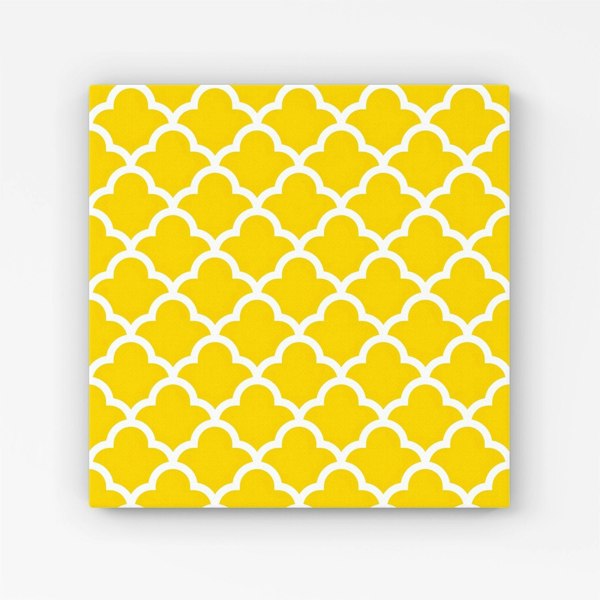 Warren Reed Geometric Yellow Quatrefoil Wave Canvas