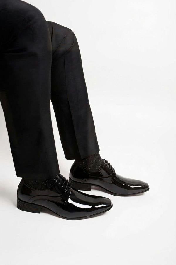 Jaxon Lace Up Derby Formal Dress Work Shoes - Jet Black_wb