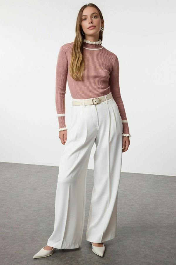 WOVCOR Color Block Knit Sweater