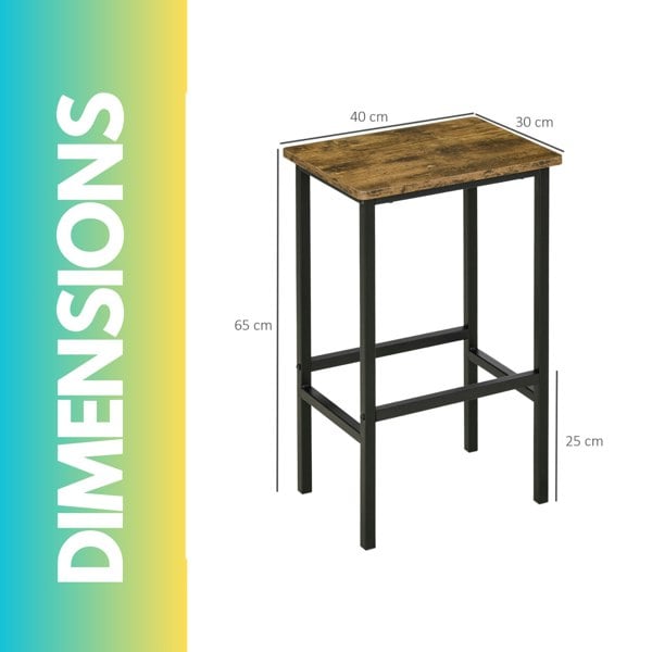 Rafaelo Mobilia Industrial 2PC Bar Stools Counter Height Rustic Brown