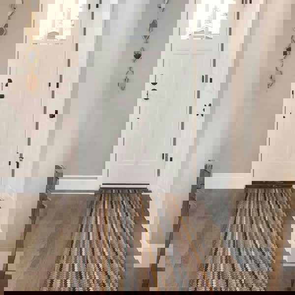 Washable Designer Mats Stripe Design in Multicolour