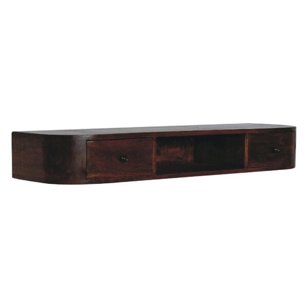 Wyld Haus Waimea Curved 2 Drawer Wall Mounted Console Mango Wood