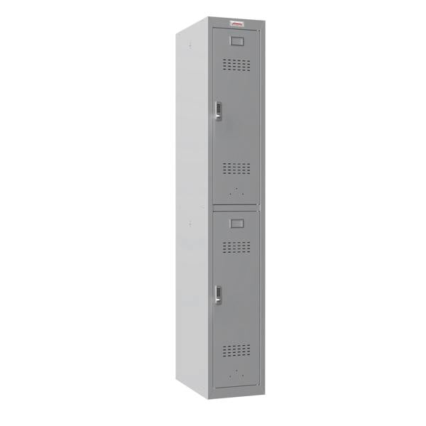 Phoenix Safe Phoenix PL 300D Series PL1233GGE 1 Column 2 Door Personal locker in Grey with Electronic Lock