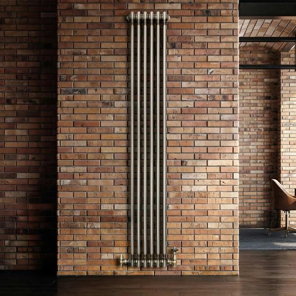 Monstershop Traditional 2 Column Radiator - 1800 x 290mm - Raw Metal