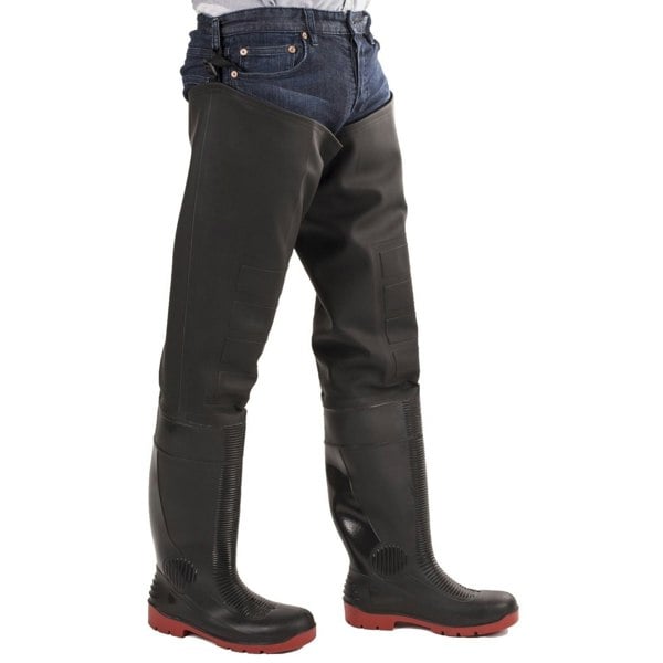 Amblers Safety Rhone Unisex Thigh Safety Waders in Black/Red