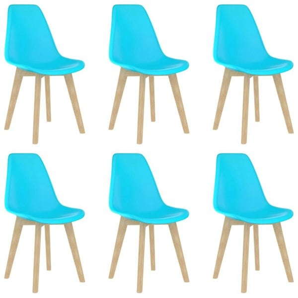 Berkfield Dining Chairs 6 pcs Blue Plastic