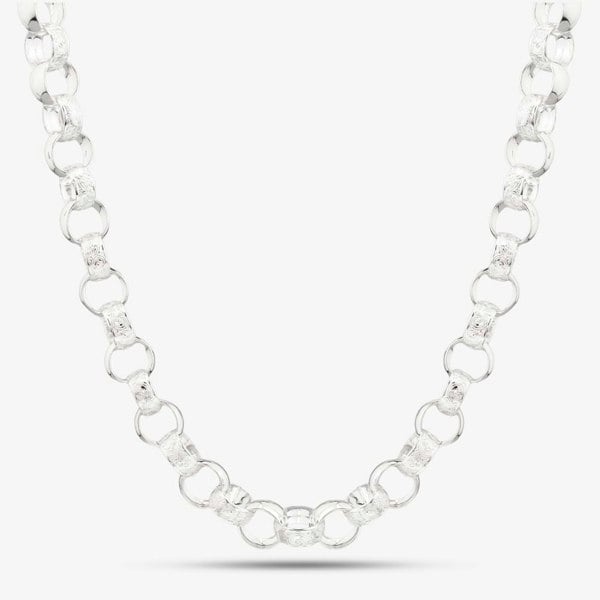 T. H. Baker Silver Sterling 22 Inch Patterned Tulip Chain S1072-22