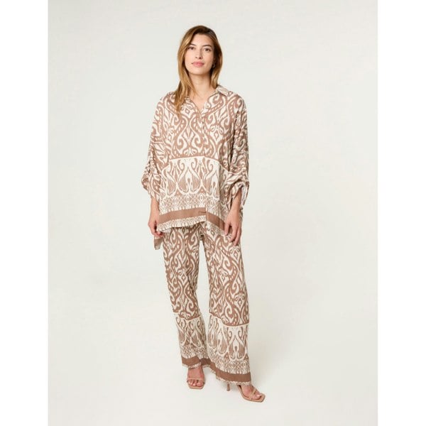 Blue Vanilla Printed Oversized Shirt