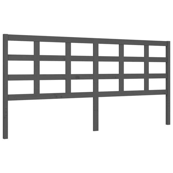 Berkfield Bed Frame with Headboard Grey 200x200 cm Solid Wood