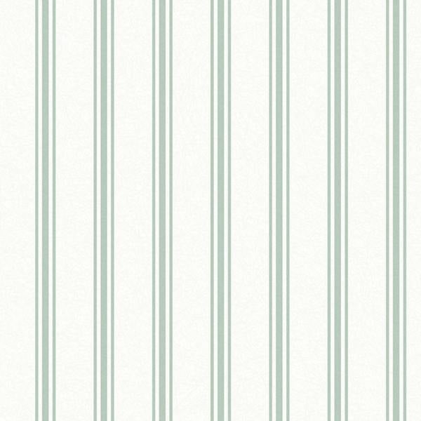 Laura Ashley Farnworth Stripe Wallpaper - Sage Green - 10m