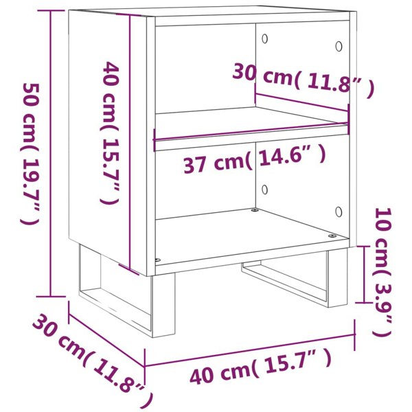 Berkfield Bedside Cabinets 2 pcs White 40x30x50 cm Engineered Wood