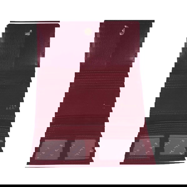 Assots London 'CLAIRE' Chilli Pepper Red Polished VT Vintage Leather Flap Over Purse