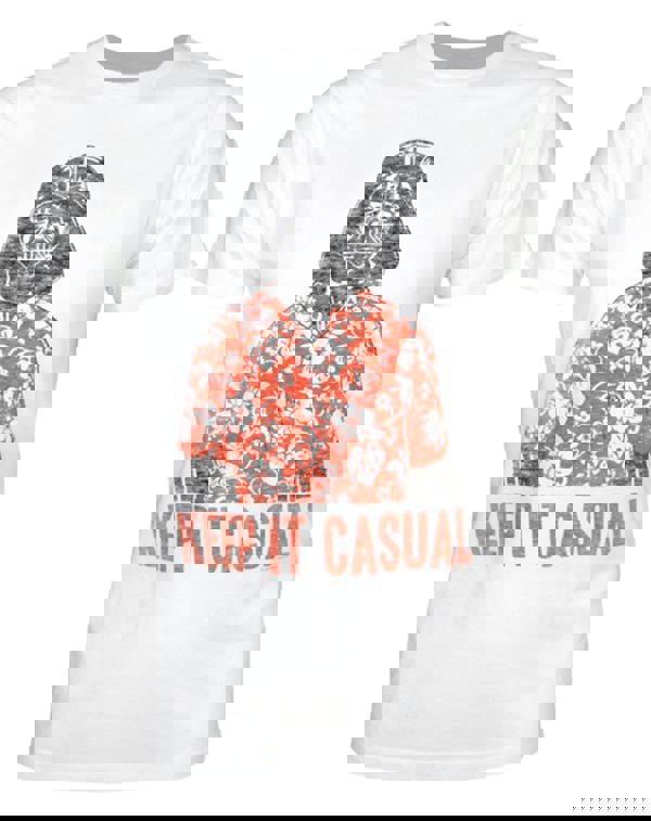 Junk Food Clothing Mens White Darth Vader In A Floral Shirt Short Sleeved T-Shirt