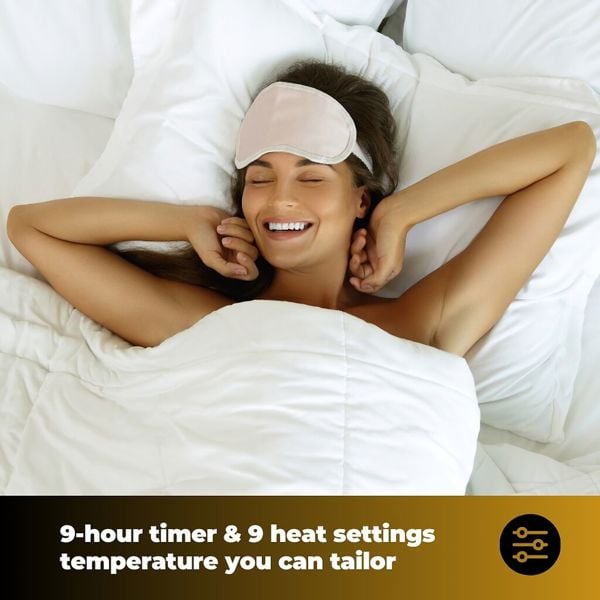 Cozy Night Electric Heated Throw Blanket - 9 Heat Settings & 9 Timer Settings Machine Washable - Luxurious Sherpa Fleece Sand