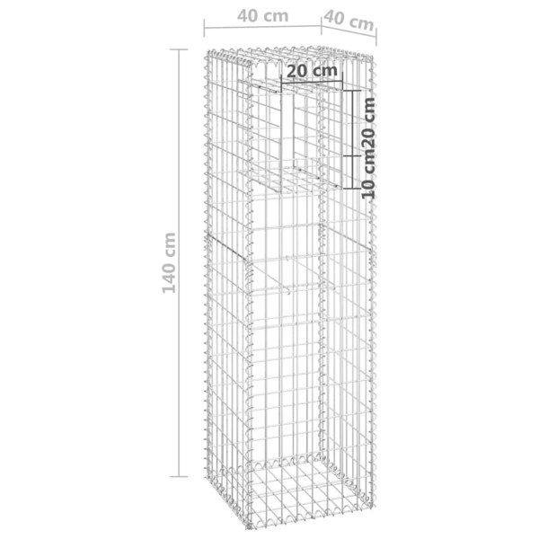 Berkfield Gabion Basket Posts 2 pcs 40x40x140 cm Iron
