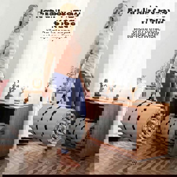 Lavio Folding Floor Mattress Bed Topper Single 10cm Roll Up for Caravan Camper