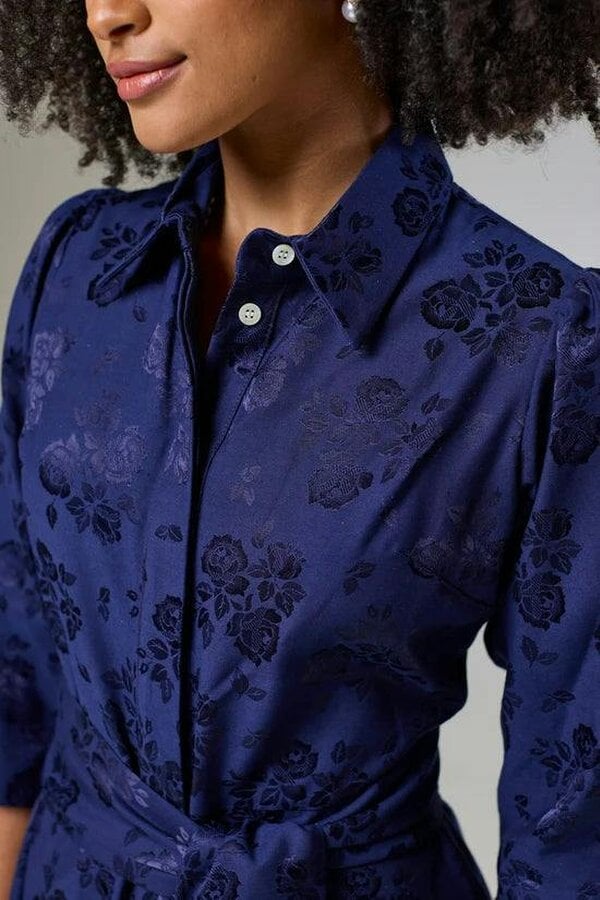 Lioness by TF Royal Blue Petals Sleeved Dress