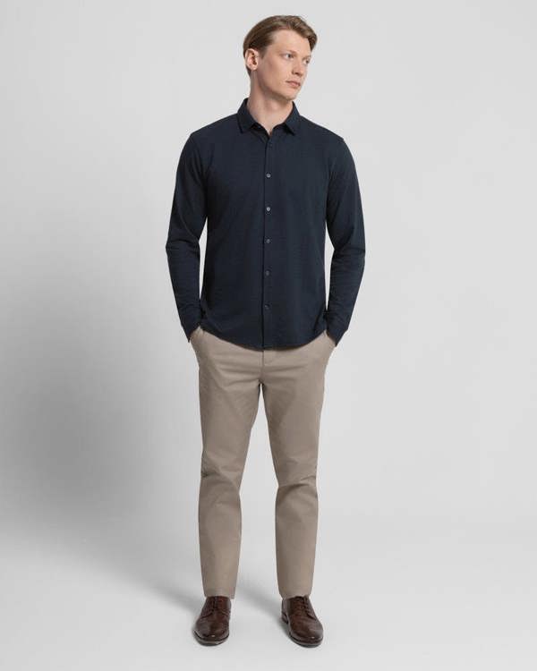 Steel & Jelly Textured Long Sleeve Jersey Shirt