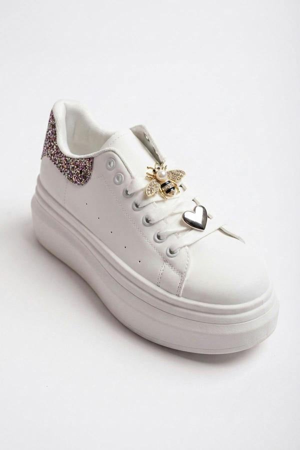 Sloane White Platform Trainers - Multi