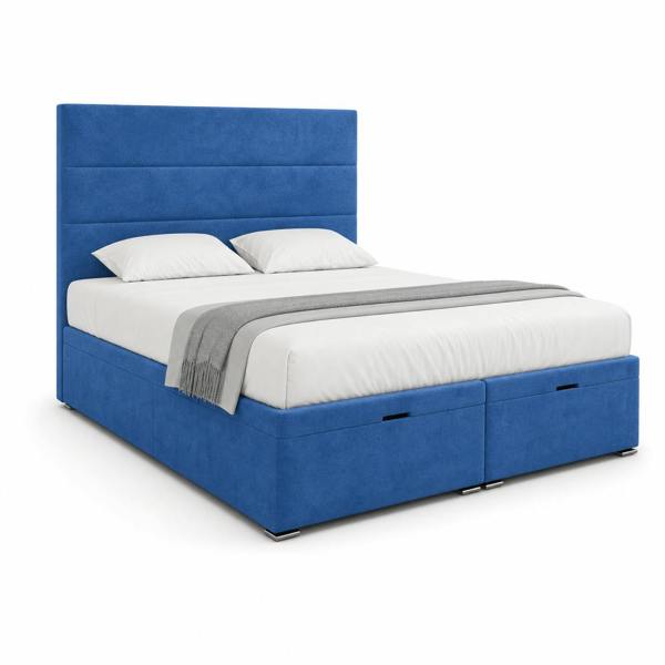 Great British Beds Rio Divan Ottoman Bed - Blue Plush