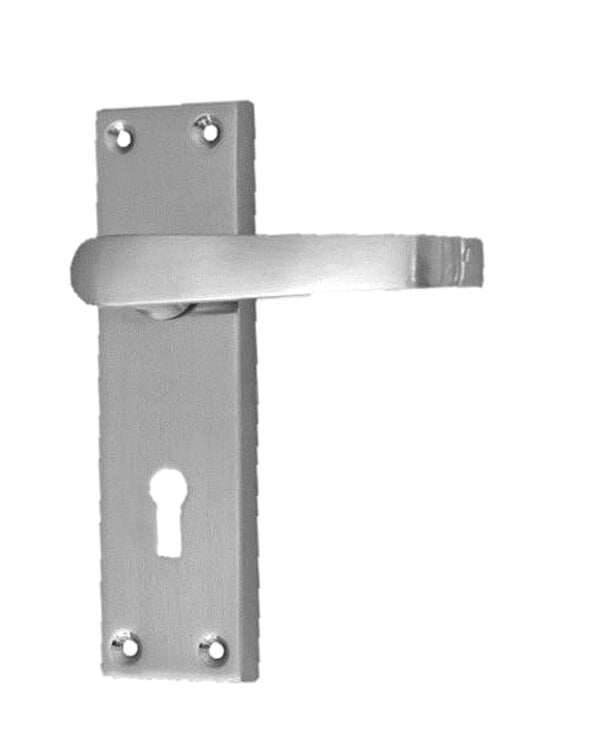 EDH Door Hardware Satin Nickel Door Interior Door Lock Handles-Victorian Straight Lock, 2 Pairs