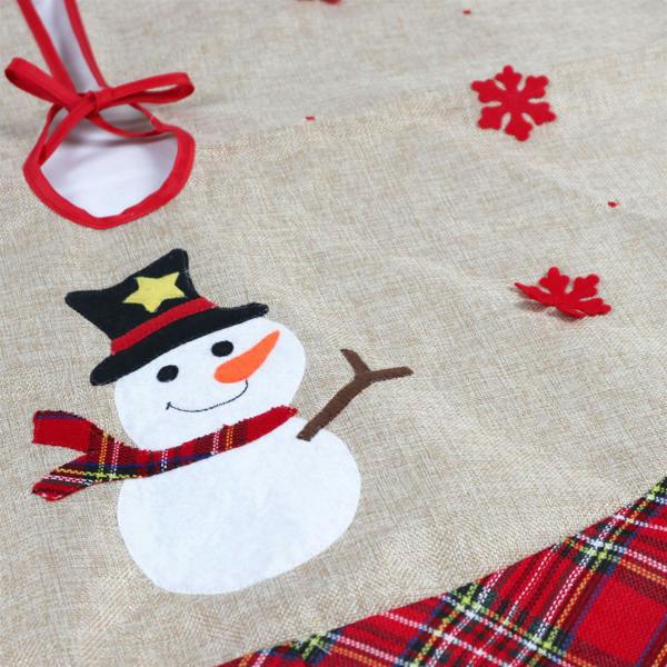 Christmas Tree Skirt Set of 4 with Snowman, Reindeer, Robin and Pudding Themed Designs image 5