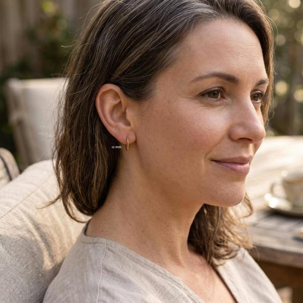 Spero London 9ct Solid Gold Hoop Earrings Set