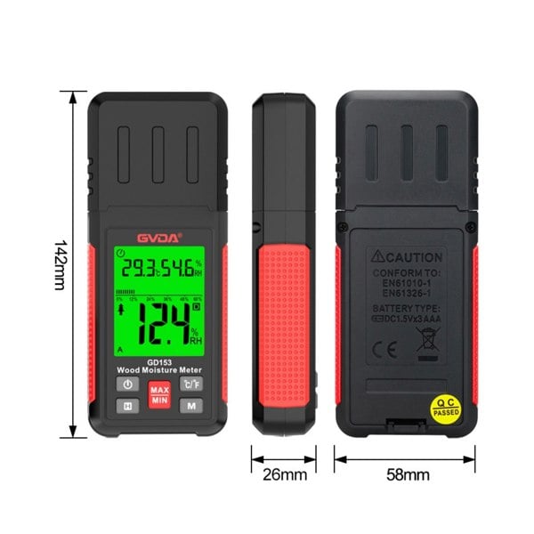 Callow Retail Digital Wood Moisture Meter - Accurate Timber & Concrete Moisture Meter