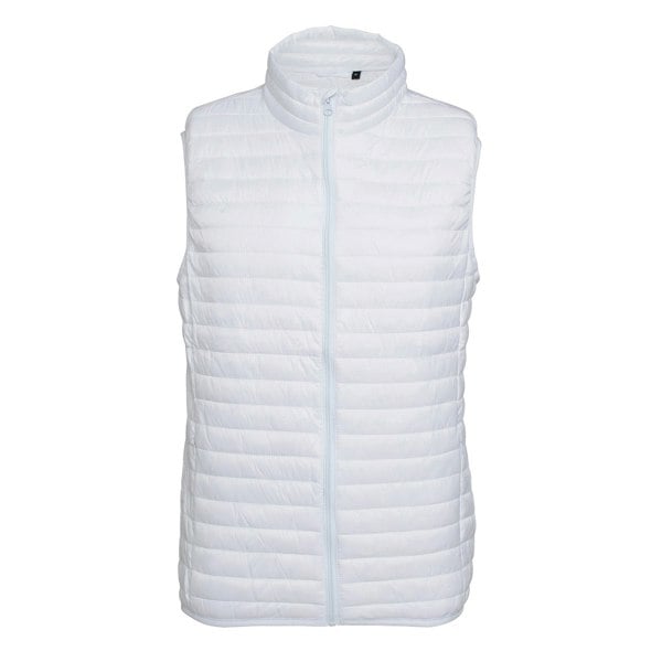 2786 Mens Tribe Fineline Padded Gilet/Bodywarmer - White