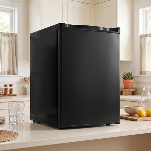 HOMCOM 73 L Mini Fridge with Chiller Box and Reversible Door, Black