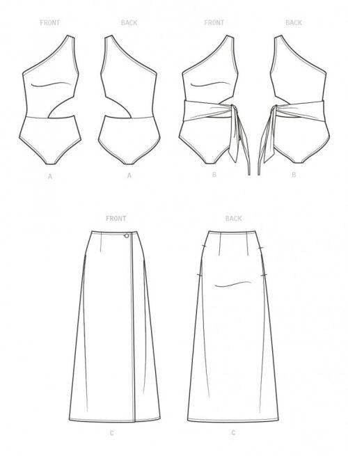 New Look Sewing Pattern 6734, Swimwear, Skirts for Women, 8-10-12-14-16-18-20 - Intermediate