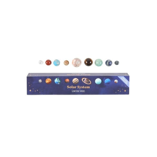 Serano Solar System Gemstone Crystal Sphere Set