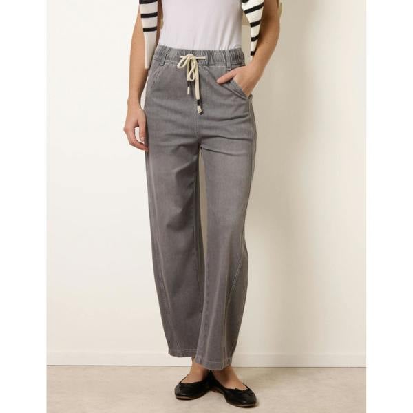 Blue Vanilla Drawstring Seam Detail Wide Leg Jeans