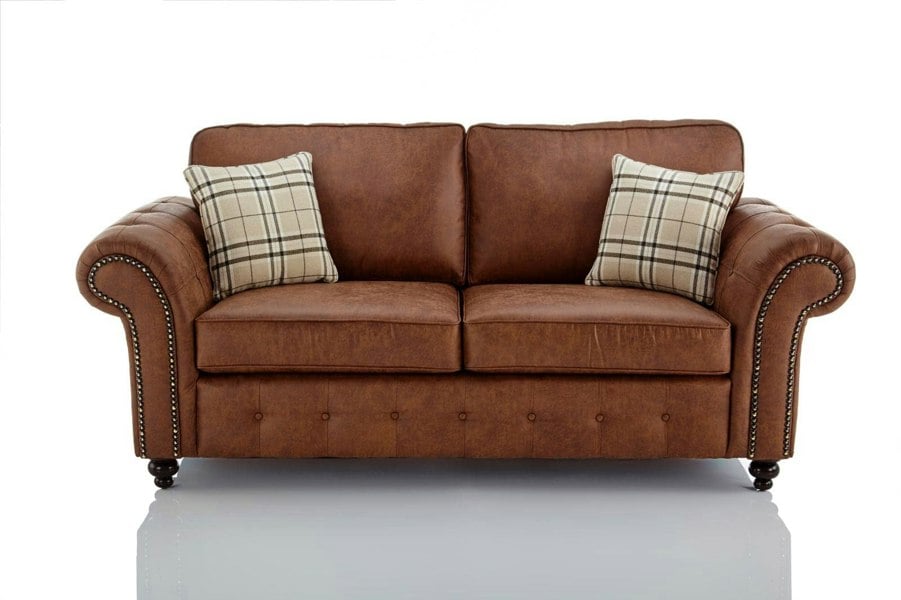 Oakland Suede Sofa 3+2 Seater Fabric Sofa in Tan Brown