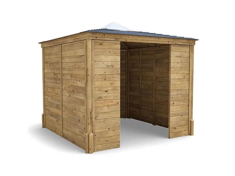Dunster House Wooden Gazebo 2.5m x 2.5m Erin Enclosed Solid Wall Panels & Front Panel