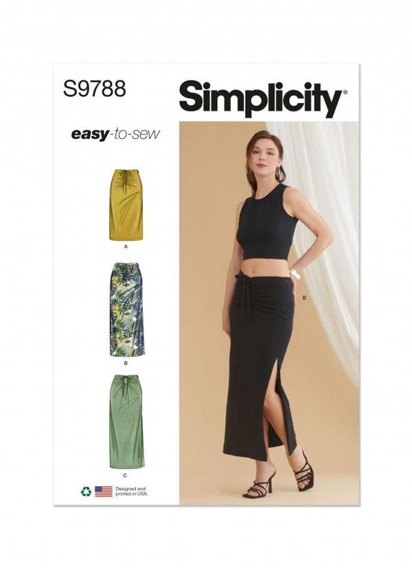 Simplicity Sewing Pattern 9788, Skirts for Women, A (10-12-14-16-18-20-22) - Easy