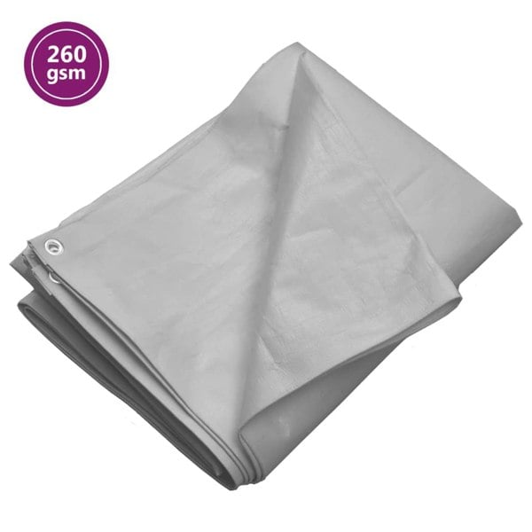 Berkfield Tarpaulin 260 g/m�__ 3x6 m Grey HDPE