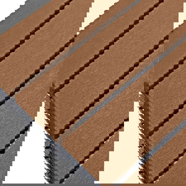 Oseasons Polydeck (Pack of 12) Woodgrain-Effect 30x30cm Decking Tiles in Brown