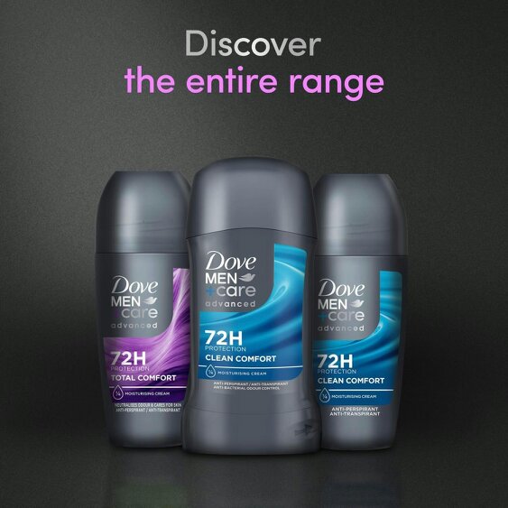 Dove Men+Care Antiperspirant Roll On Total Comfort, 72H Protection 50ml 6 Pack
