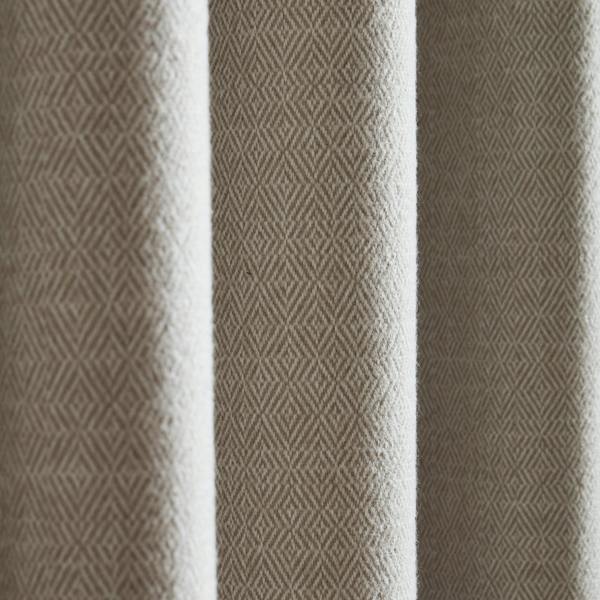 Catherine Lansfield Brushed Texture Ruffle Top Lined Pencil Pleat Curtains Natural