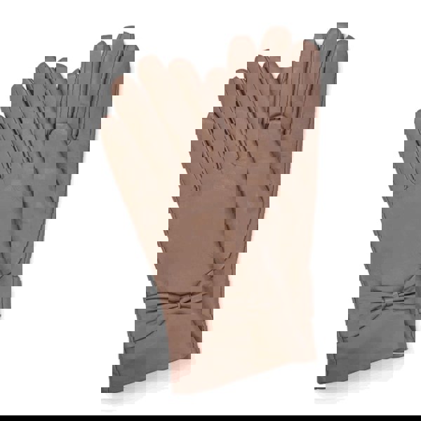 Infinity Leather Women's Leather Wool Lined Bow Knot Accent Gloves