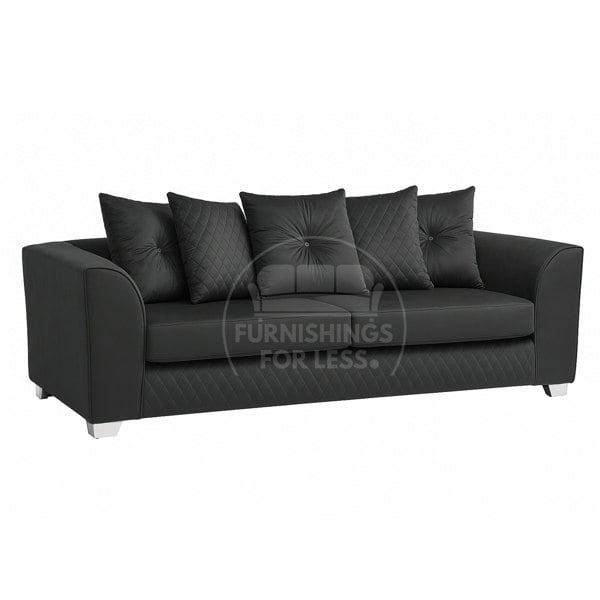 Furnishings For Less Victoria Plush Velvet 3 Seater Sofa
