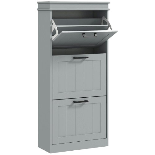 Wyld Haus Keliba Kaha Wooden Grey Minimal 3 Drawer Shoe Cabinet